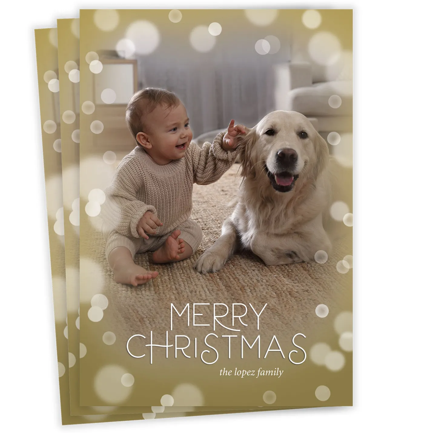 Soft Bubbles Flat Christmas Photo Card