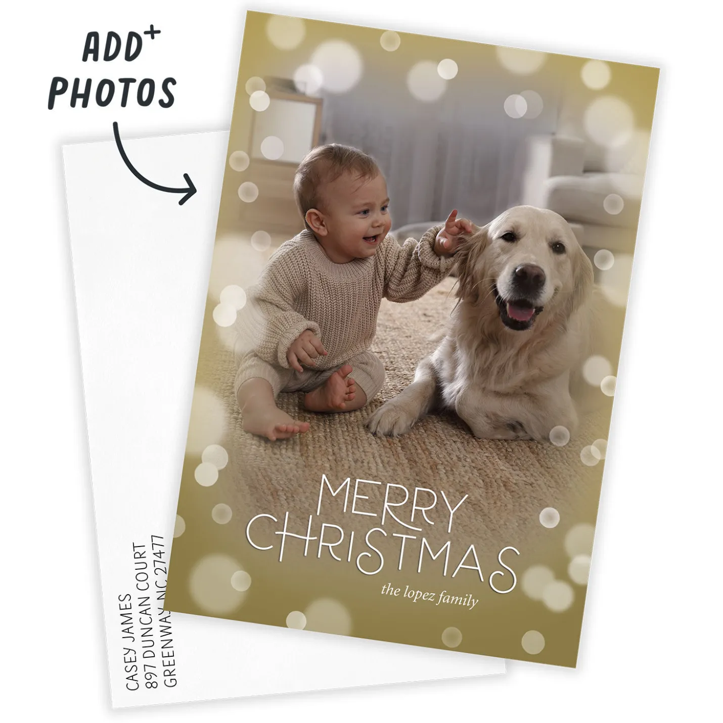 Soft Bubbles Flat Christmas Photo Card