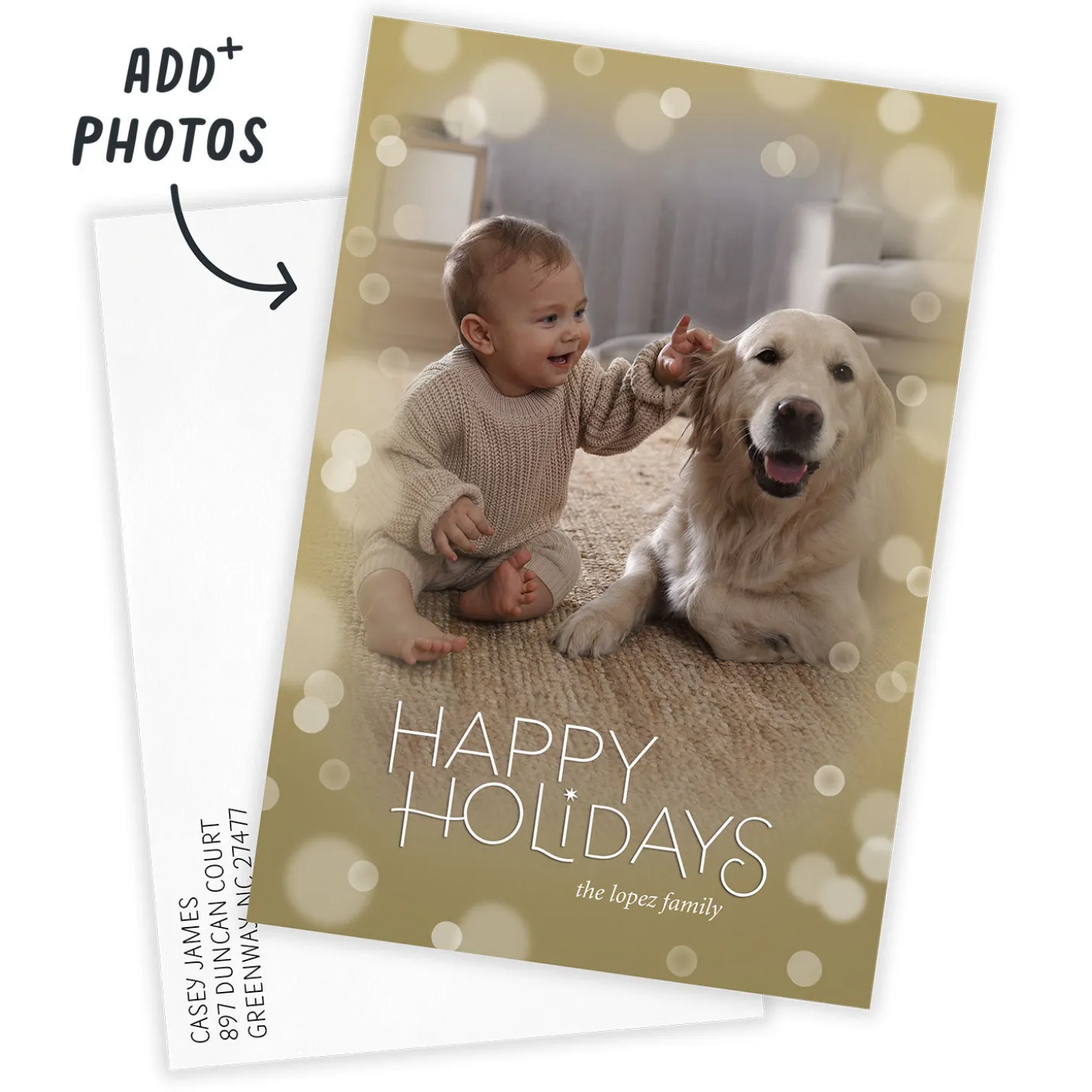 Soft Bubbles Flat Holiday Photo Card