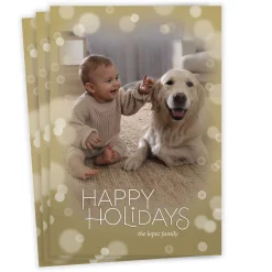 Soft Bubbles Flat Holiday Photo Card