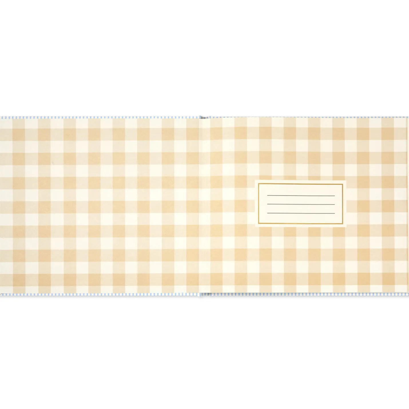 So Happy You're Here Blue and White Striped Guest Book
