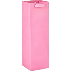 13" Solid Pink Wine Gift Bag