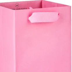 13" Solid Pink Wine Gift Bag