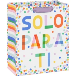 9.6" Solo Para Ti Colorful Dots Medium Gift Bag