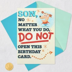 Son Doesn't Listen Funny Birthday Card Within a Card