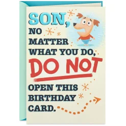 Son Doesn't Listen Funny Birthday Card Within a Card