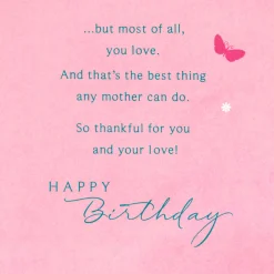 So Thankful for You and Your Love Birthday Card for Mom