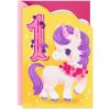 Sparkles and Rainbows Cute Unicorn First Birthday Card