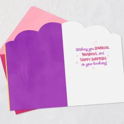 Sparkles and Rainbows Cute Unicorn First Birthday Card