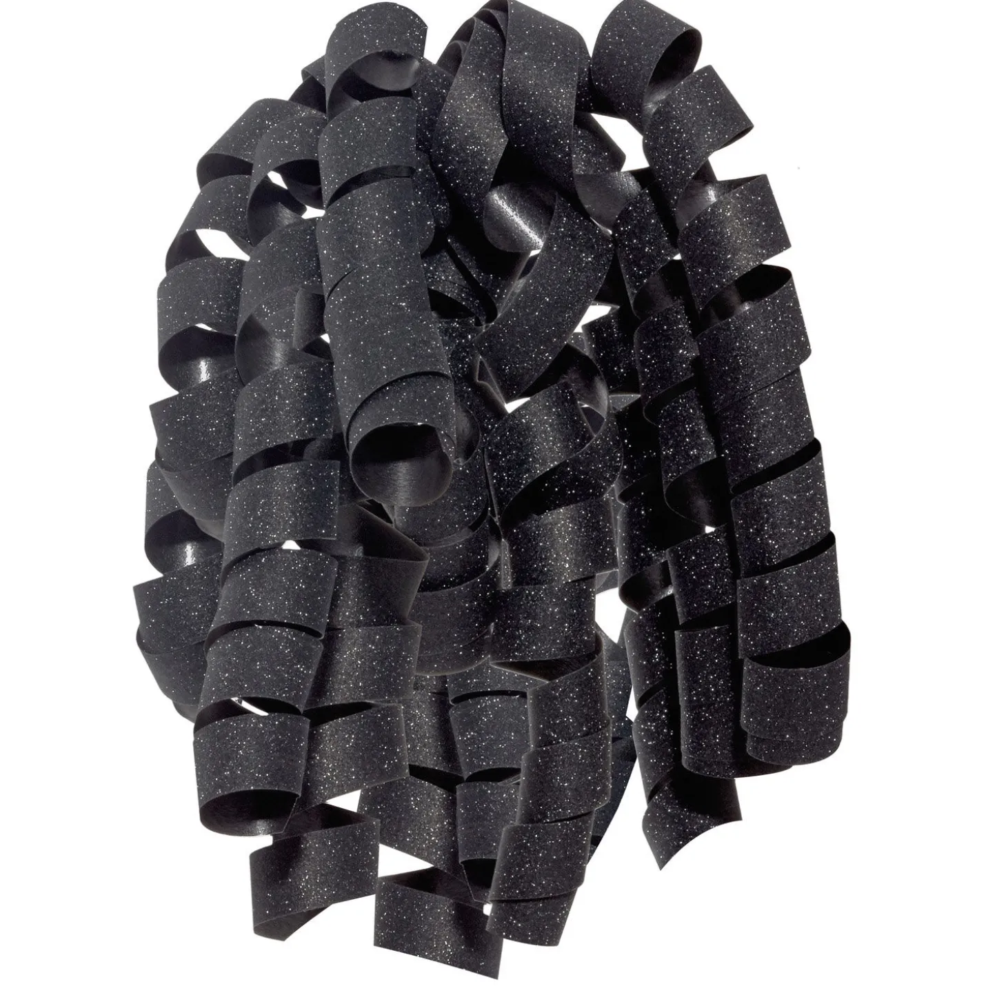 6.5" Sparkling Black Curly Ribbon Gift Bow