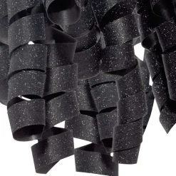 6.5" Sparkling Black Curly Ribbon Gift Bow