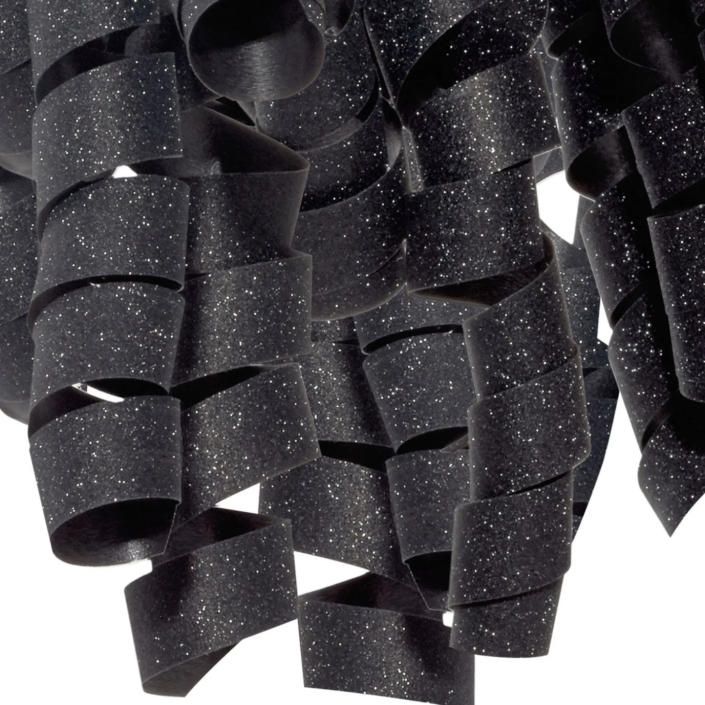 6.5" Sparkling Black Curly Ribbon Gift Bow