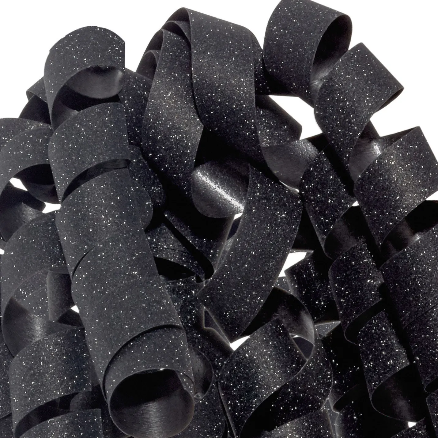 6.5" Sparkling Black Curly Ribbon Gift Bow