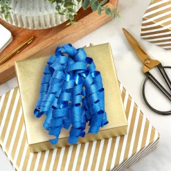 6.5" Sparkling Blue Curly Ribbon Gift Bow