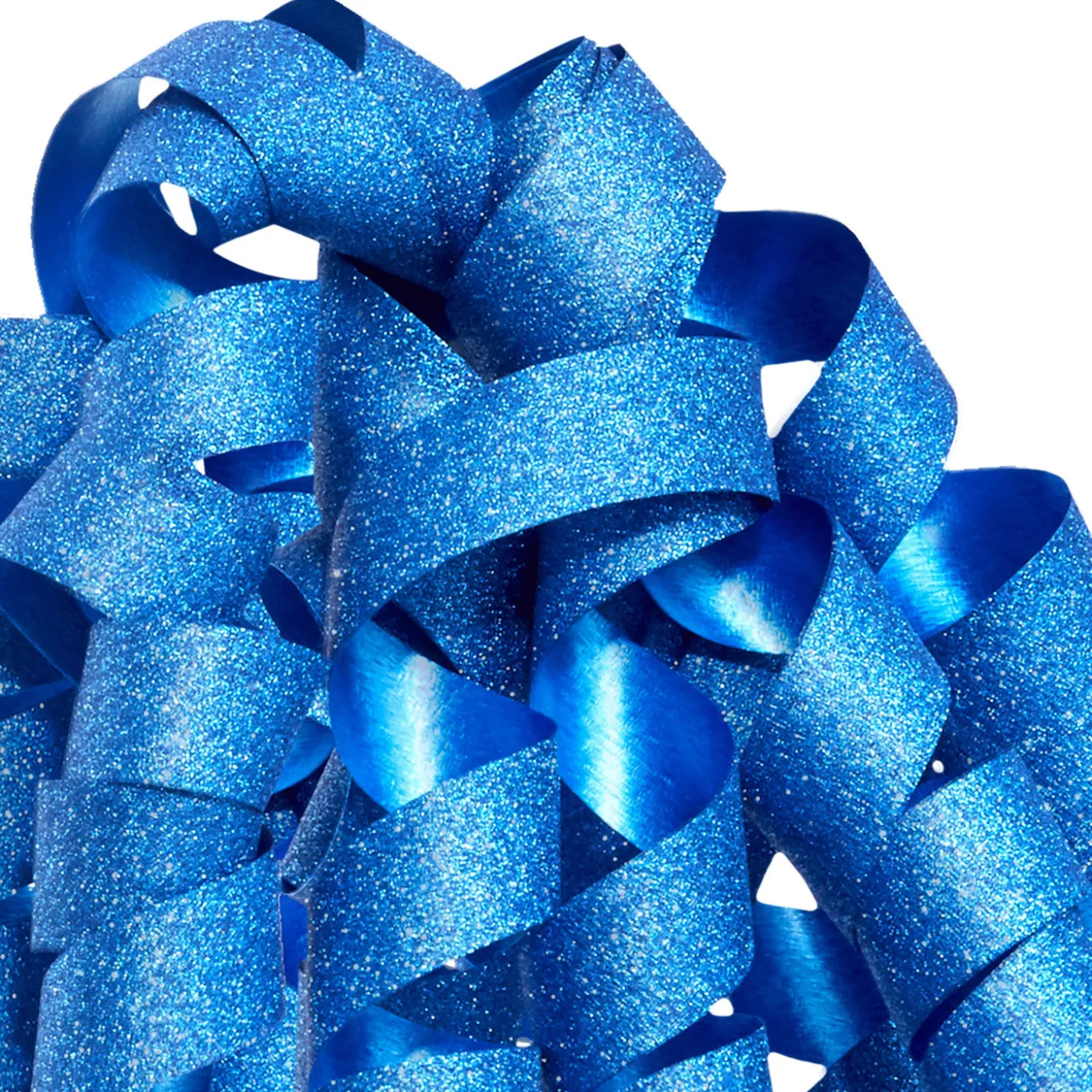 6.5" Sparkling Blue Curly Ribbon Gift Bow