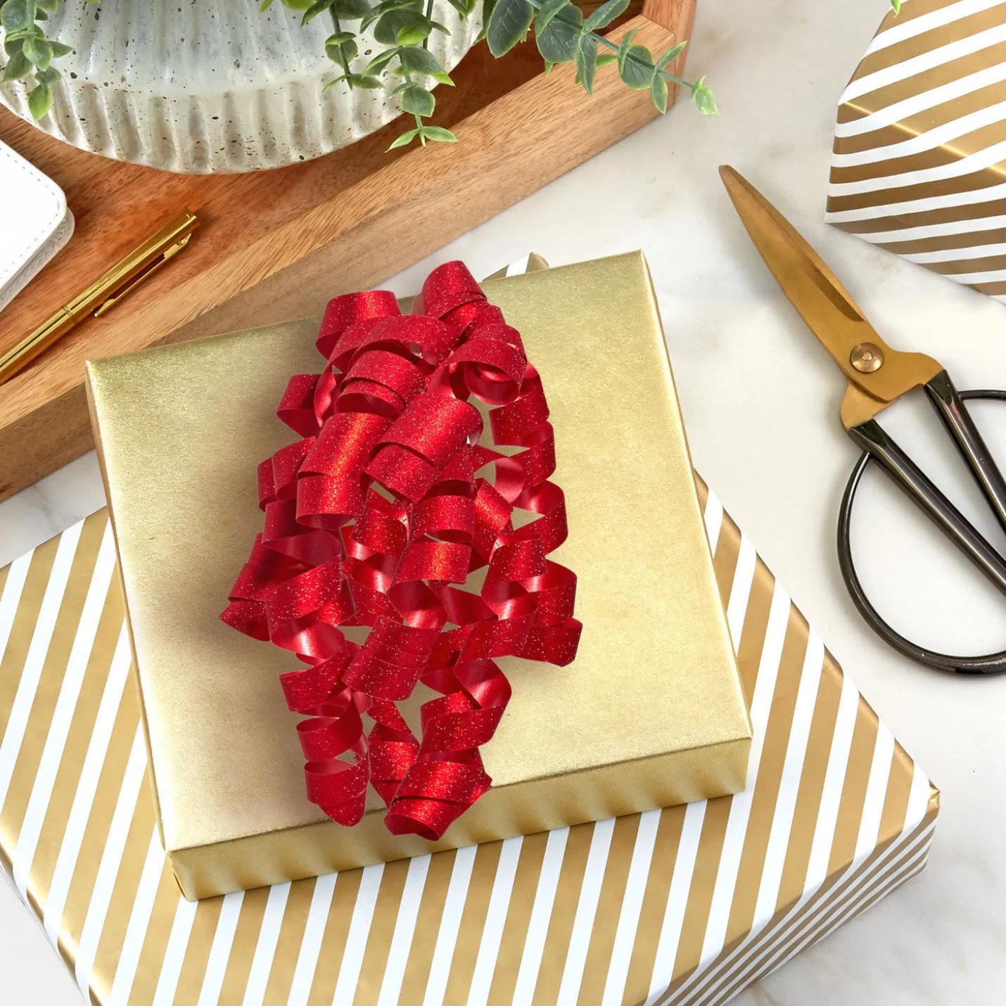 6.5" Sparkling Curly Ribbon Gift Bow