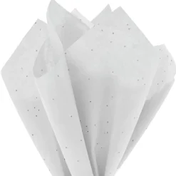 Sparkling Dots on White Tissue Paper, 6 sheets