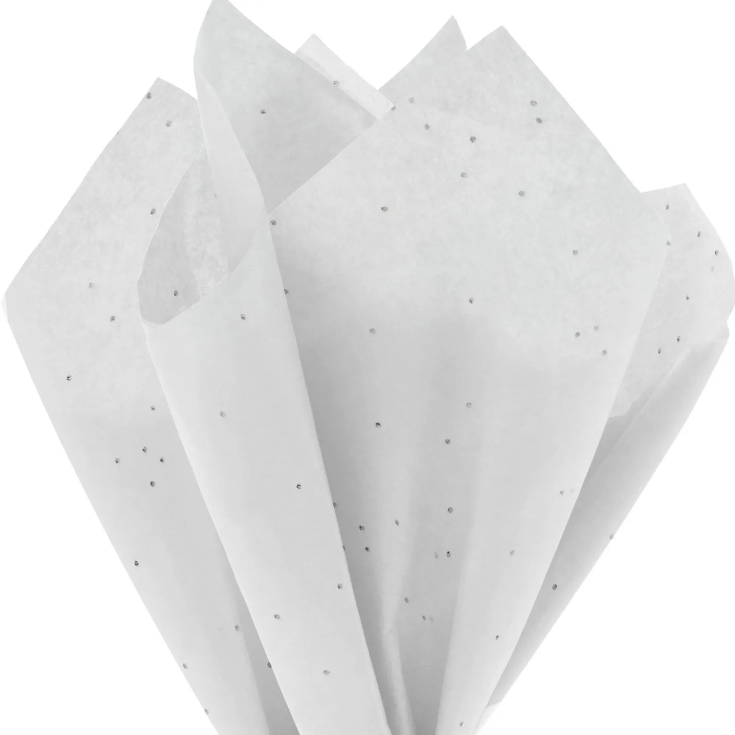 Sparkling Dots on White Tissue Paper, 6 sheets