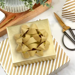 4.6" Sparkling Gold Gift Bow