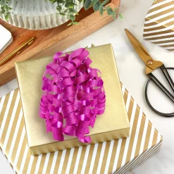 6.5" Sparkling Pink Curly Ribbon Gift Bow