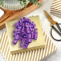 6.5" Sparkling Purple Curly Ribbon Gift Bow