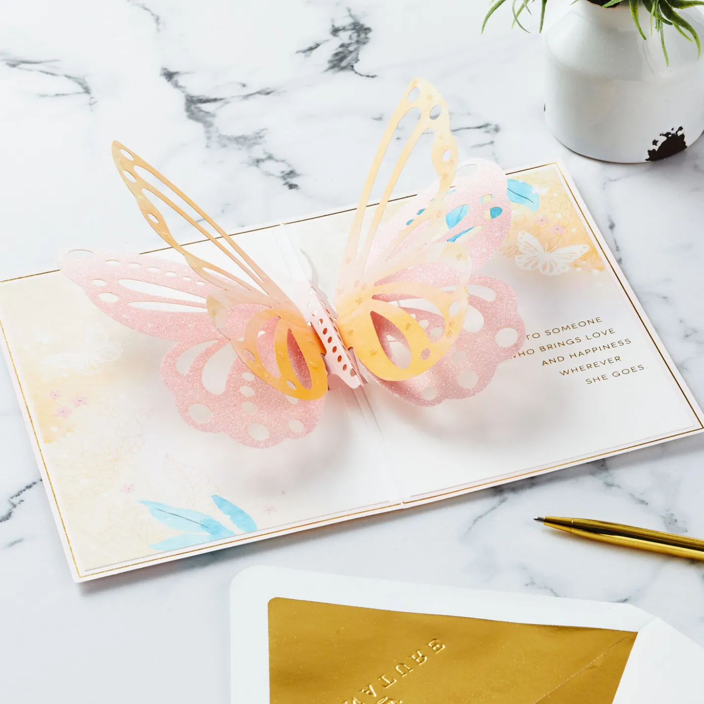 Special Wish to Someone Who Brings Happiness 3D Pop-Up Card for Her
