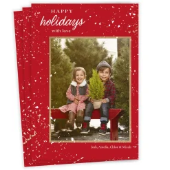 Speckled Campfire Cheer Flat Holiday Photo Card