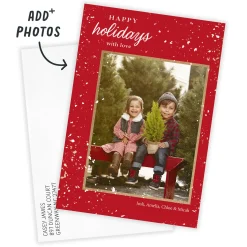 Speckled Campfire Cheer Flat Holiday Photo Card