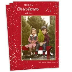 Speckled Campfire Mug Flat Christmas Photo Card