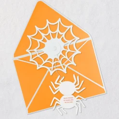Spider in Web Paper Craft Halloween Card With Mini Card