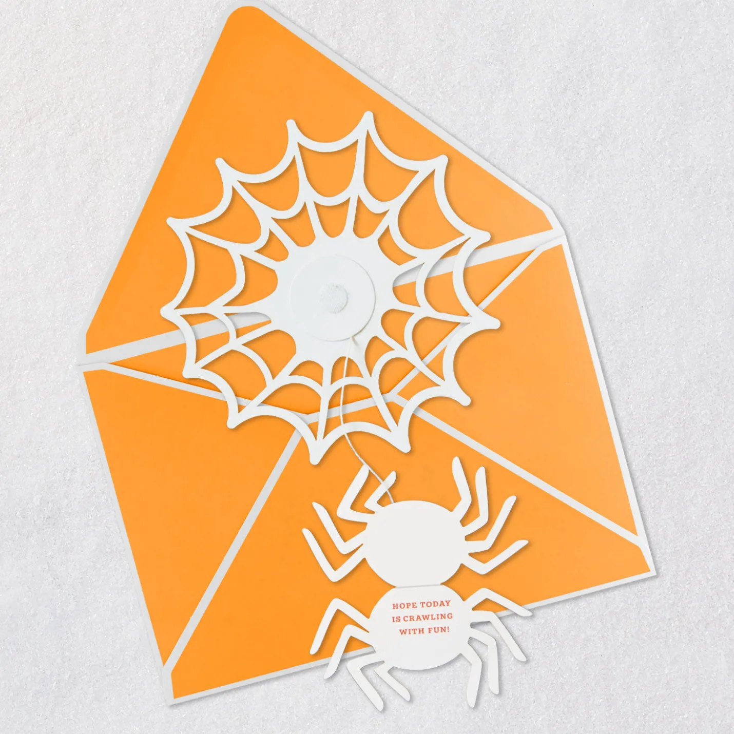 Spider in Web Paper Craft Halloween Card With Mini Card