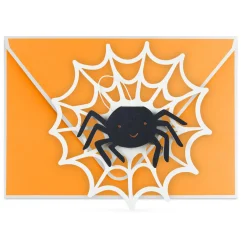 Spider in Web Paper Craft Halloween Card With Mini Card