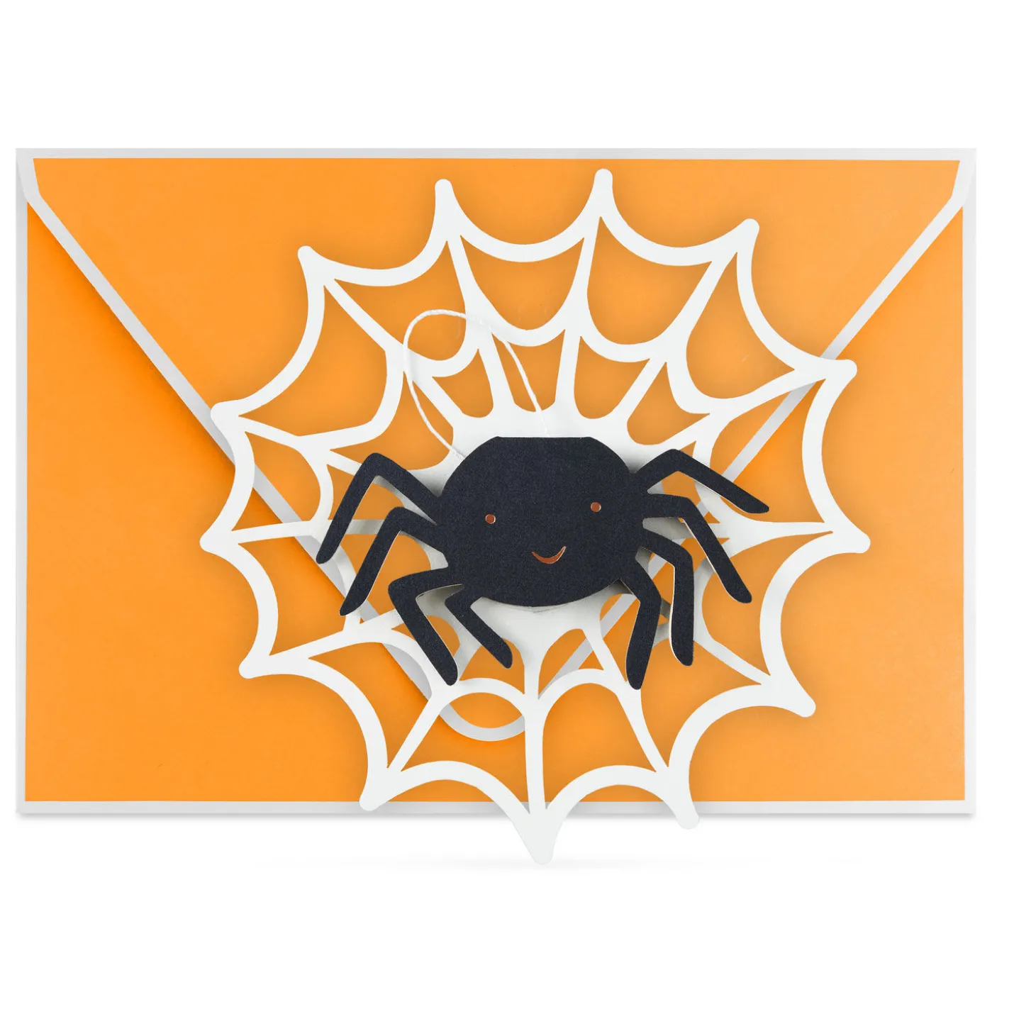 Spider in Web Paper Craft Halloween Card With Mini Card
