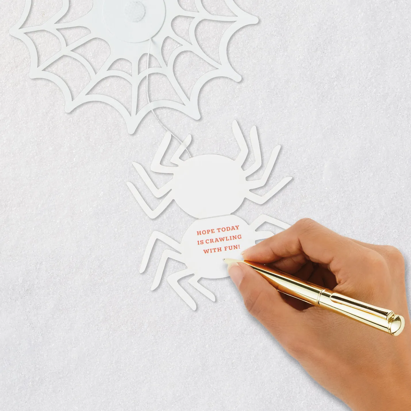 Spider in Web Paper Craft Halloween Card With Mini Card