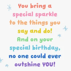 Splash and Sparkle Birthday Card for Girl