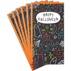 Spooky Doodles on Black Money Holder Halloween Cards, Pack of 6