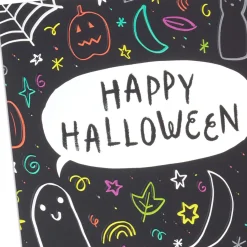Spooky Doodles on Black Money Holder Halloween Cards, Pack of 6