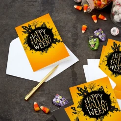 Spooky House on Hill Halloween Cards, Pack of 6