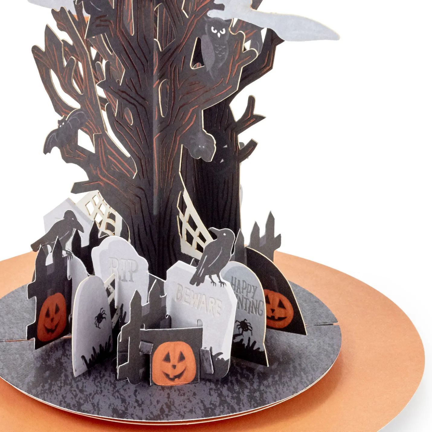 Spooky Spinning Graveyard Musical 3D Pop-Up Halloween Card With Motion