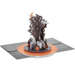 Spooky Spinning Graveyard Musical 3D Pop-Up Halloween Card With Motion