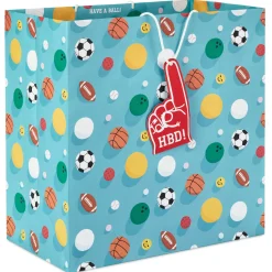 15" Sports Balls on Blue Extra-Deep Birthday Gift Bag