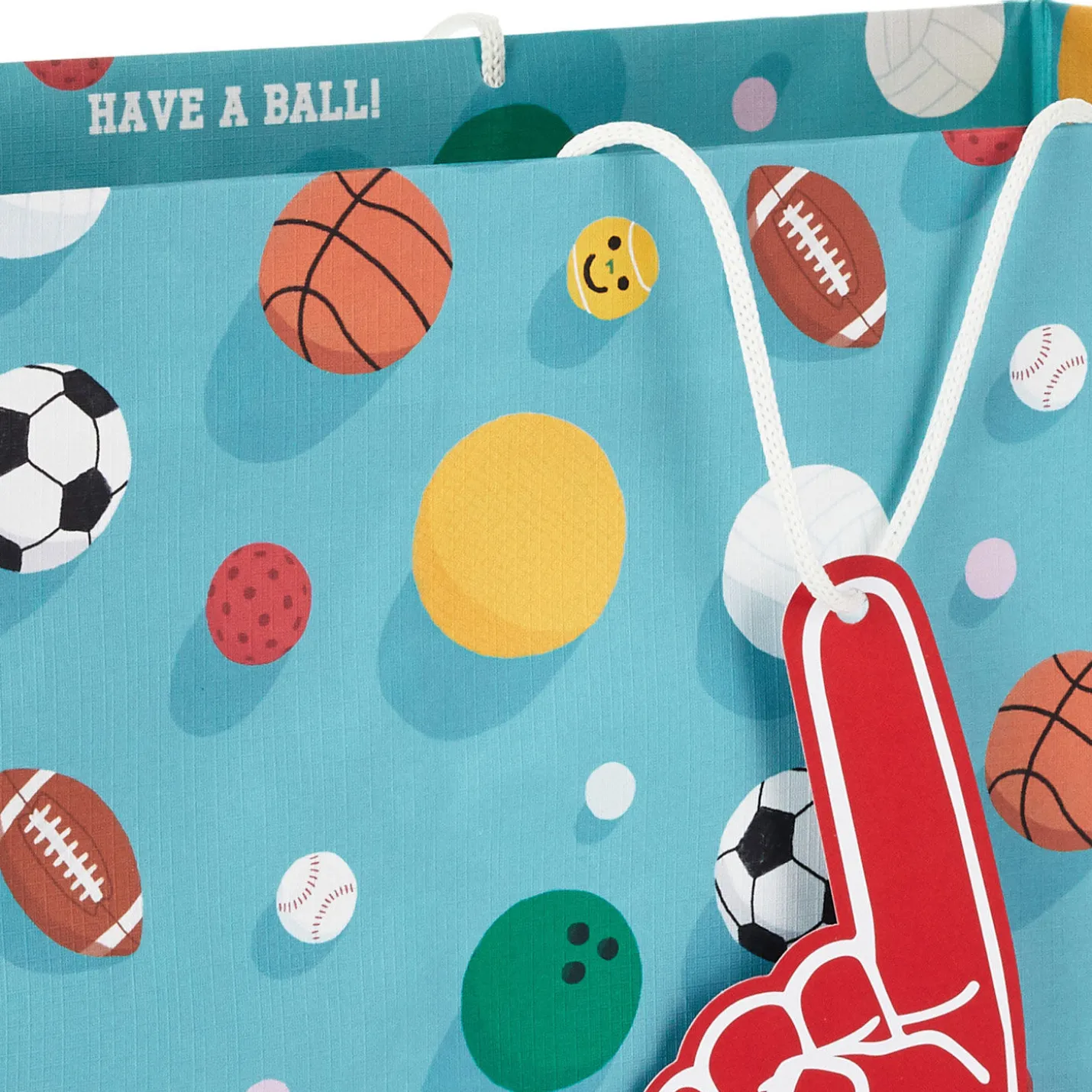 15" Sports Balls on Blue Extra-Deep Birthday Gift Bag