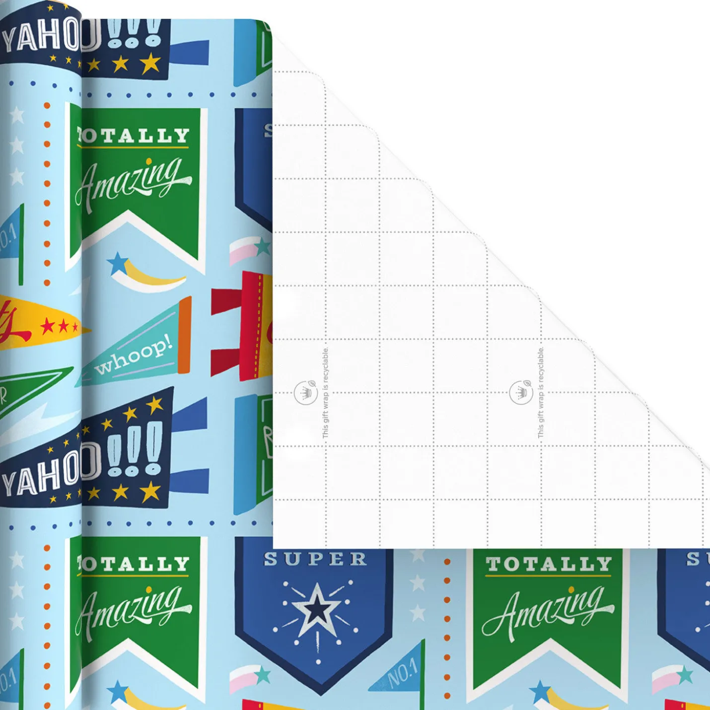 Sporty 3-Pack Wrapping Paper Mini Roll Bundle, 60 sq. ft. total