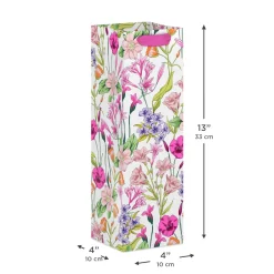 13" Spring Flowers Wine Gift Bag