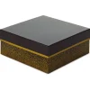 10" Square Champagne Bubbles on Black Gift Box