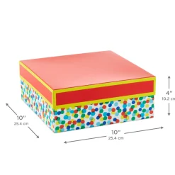 10" Square Colorful Dots Gift Box