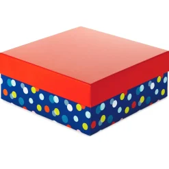 10" Square Multicolor Dots Gift Box