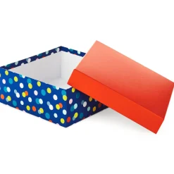 10" Square Multicolor Dots Gift Box