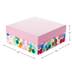 10" Square Watercolor Dots Gift Box