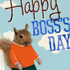 Squirrel and Nuts Funny Pop-Up Boss's Day Card From All